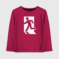 Лонгслив хлопковый детский Аварийный выход, цвет: маджента