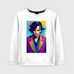 Лонгслив хлопковый детский Johnny Depp - celebrity, цвет: белый