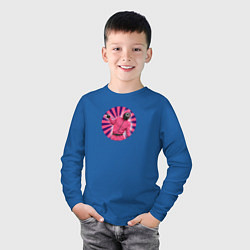 Лонгслив хлопковый детский Игра в кальмара Круг, цвет: синий — фото 2