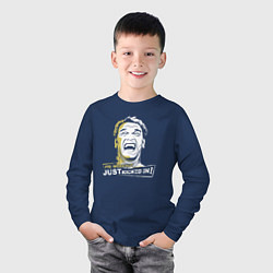 Лонгслив хлопковый детский Тренировка Арни, цвет: тёмно-синий — фото 2