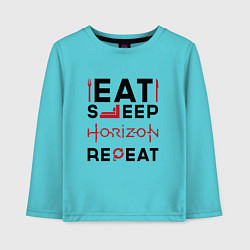 Детский лонгслив Надпись: eat sleep Horizon repeat