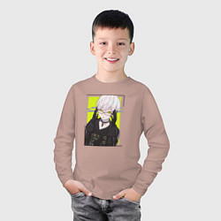 Лонгслив хлопковый детский Андройд 9S, цвет: пыльно-розовый — фото 2