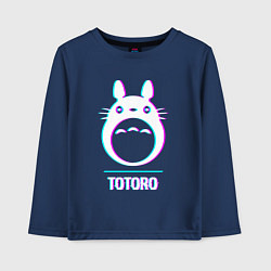 Детский лонгслив Символ Totoro в стиле glitch