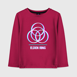 Лонгслив хлопковый детский Elden Ring в стиле glitch и баги графики, цвет: маджента