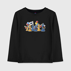 Лонгслив хлопковый детский Шахматный парад 1 мая, цвет: черный