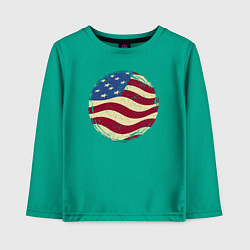 Лонгслив хлопковый детский Flag USA, цвет: зеленый