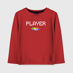 Лонгслив хлопковый детский Tetris player, цвет: красный
