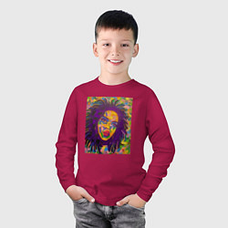 Лонгслив хлопковый детский Лорин Хилл в цвете, цвет: маджента — фото 2
