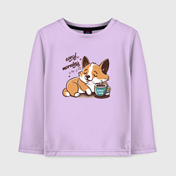 Детский лонгслив Корги морнинг