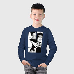 Лонгслив хлопковый детский Айзава Шота, цвет: тёмно-синий — фото 2