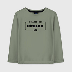 Детский лонгслив Roblox gaming champion: рамка с лого и джойстиком