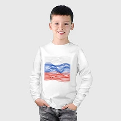 Лонгслив хлопковый детский Триколор флаг, цвет: белый — фото 2
