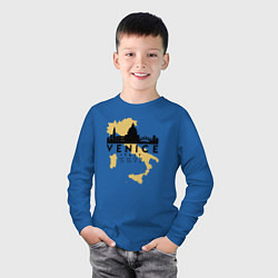 Лонгслив хлопковый детский Итальянская Венеция, цвет: синий — фото 2