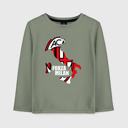 Лонгслив хлопковый детский Forza Milan, цвет: авокадо