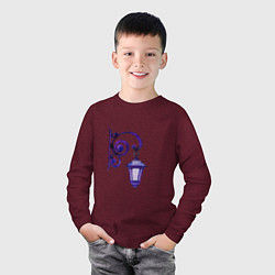 Лонгслив хлопковый детский Фиолетовый фонарь, цвет: меланж-бордовый — фото 2
