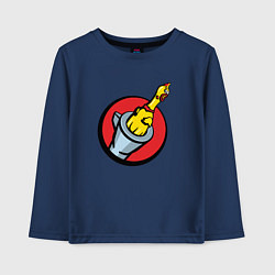 Лонгслив хлопковый детский Chicken gun логотип, цвет: тёмно-синий