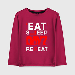 Детский лонгслив Надпись eat sleep DayZ repeat