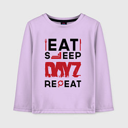 Детский лонгслив Надпись: eat sleep DayZ repeat