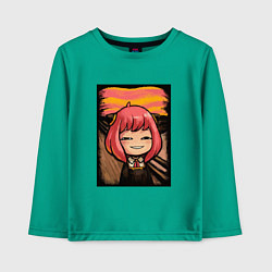 Лонгслив хлопковый детский Anya forger, цвет: зеленый
