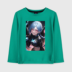 Лонгслив хлопковый детский Arcane League Of Legends JINX anime, цвет: зеленый