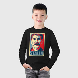 Лонгслив хлопковый детский Stalin USSR, цвет: черный — фото 2