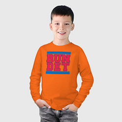 Лонгслив хлопковый детский Run Detroit Pistons, цвет: оранжевый — фото 2