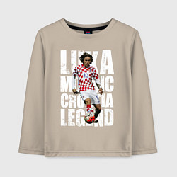 Лонгслив хлопковый детский Лука Модрич Хорватия, цвет: миндальный