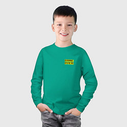 Лонгслив хлопковый детский Черно-желтый конец игры - мини, цвет: зеленый — фото 2