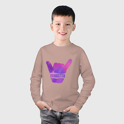 Лонгслив хлопковый детский Yamaster Gradient, цвет: пыльно-розовый — фото 2