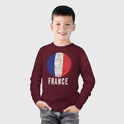 Лонгслив хлопковый детский Футбол Франции, цвет: меланж-бордовый — фото 2