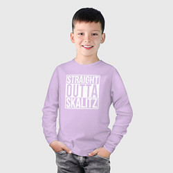Лонгслив хлопковый детский Straight outta Skalitz, цвет: лаванда — фото 2