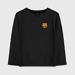 Лонгслив хлопковый детский ФК Барселона эмблема, цвет: черный