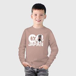 Лонгслив хлопковый детский Go Japan - motto, цвет: пыльно-розовый — фото 2