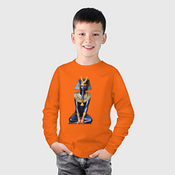 Лонгслив хлопковый детский Фараон синий, цвет: оранжевый — фото 2