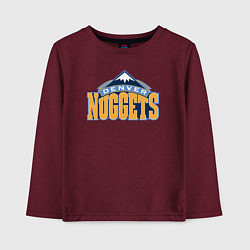 Лонгслив хлопковый детский Denver Nuggets, цвет: меланж-бордовый