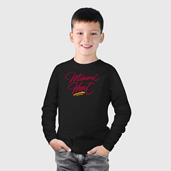 Лонгслив хлопковый детский Miami Heat fan, цвет: черный — фото 2