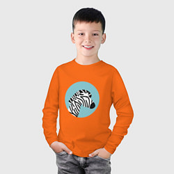 Лонгслив хлопковый детский Зебра в кругу, цвет: оранжевый — фото 2