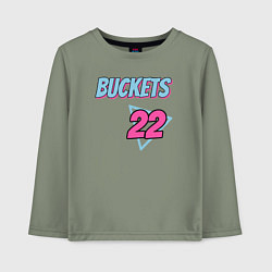 Лонгслив хлопковый детский Buckets 22, цвет: авокадо