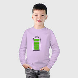 Лонгслив хлопковый детский Полностью заряженная батарейка, цвет: лаванда — фото 2