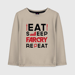 Детский лонгслив Надпись: eat sleep Far Cry repeat