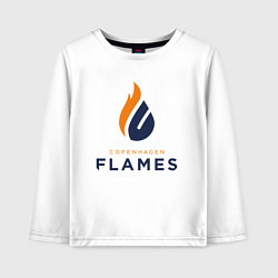 Лонгслив хлопковый детский Copenhagen Flames лого, цвет: белый