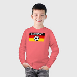 Лонгслив хлопковый детский Football Germany, цвет: коралловый — фото 2