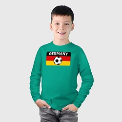 Лонгслив хлопковый детский Football Germany, цвет: зеленый — фото 2