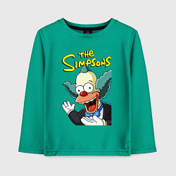 Лонгслив хлопковый детский Krusty the clown, цвет: зеленый