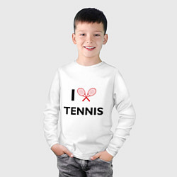 Лонгслив хлопковый детский I Love Tennis, цвет: белый — фото 2