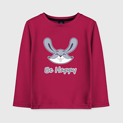 Лонгслив хлопковый детский Кролик be happy, цвет: маджента