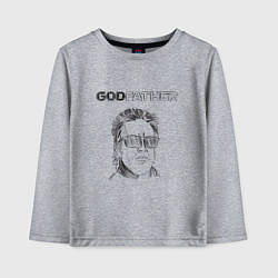 Лонгслив хлопковый детский Godfather black, цвет: меланж