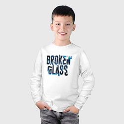 Лонгслив хлопковый детский Broken glass, цвет: белый — фото 2