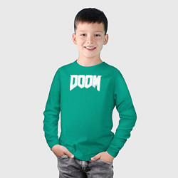 Лонгслив хлопковый детский Doom nightmare mode, цвет: зеленый — фото 2