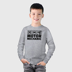 Лонгслив хлопковый детский Mechanic, цвет: меланж — фото 2